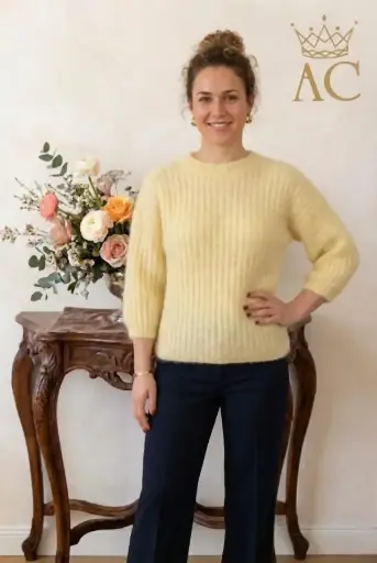 [201601] Pull Nan nm50 mohair 3/4e mouw ronde hals