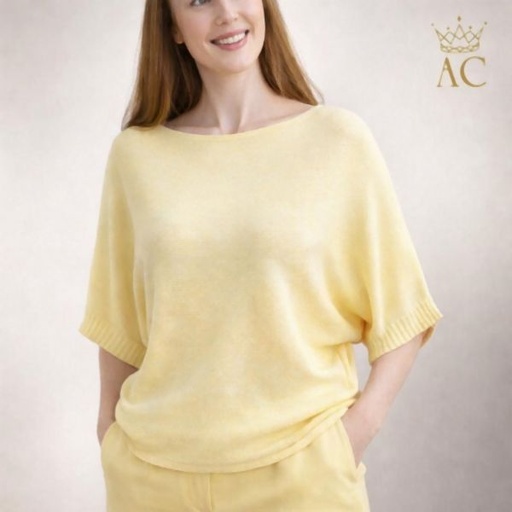 [201629] Sweater Stella nm50 bat sleeve open neck soft feel and medium ribbed hem