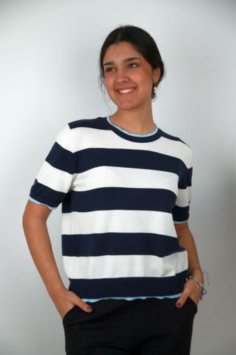 [201639] T-shirt Noy nm100 horizontal stripes