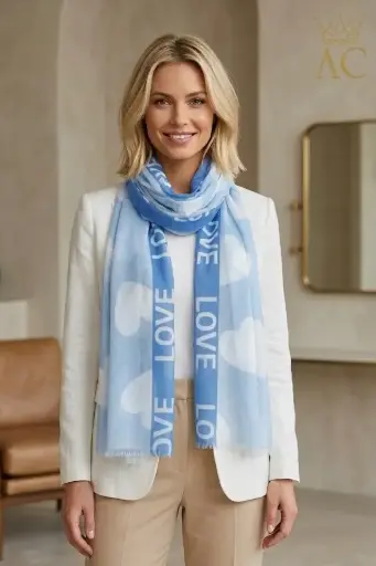 [201646] Echarpe Rosemarie avec cœurs nm100