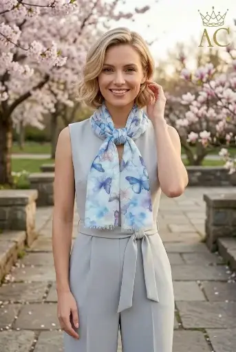 [201648] Scarf Rink with butterflies nm100