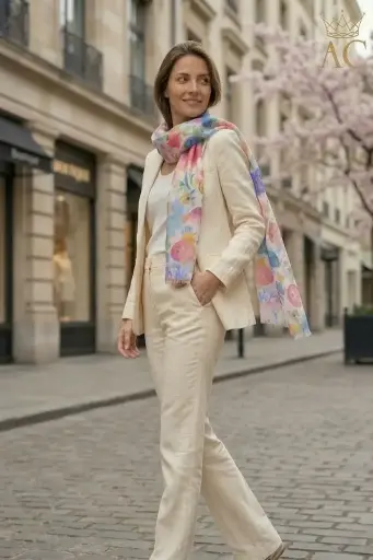 [201650] Foulard Roksana coloré monde sous-marin nm100