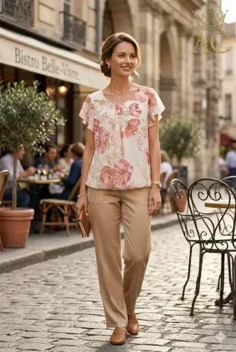 [201666] Blouse Nikolay nm47 floral print round neckline