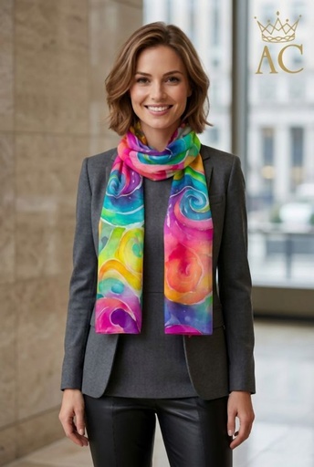 [201674] Scarf Nadina nm100 multicolor spirals