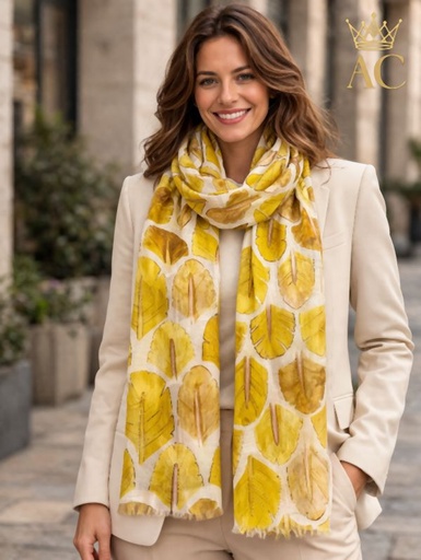 [201688] Scarf leaf pattern Kemal