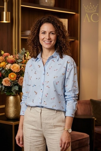 [201700] Chemisier en coton Rian avec teckels et manches longues nm100