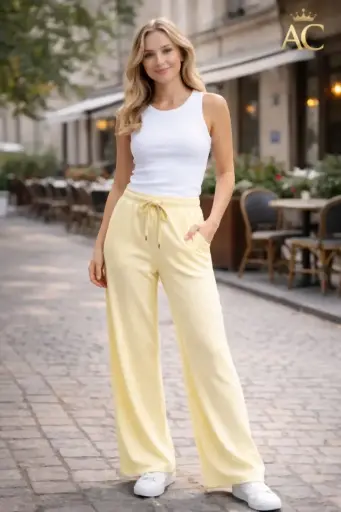 [201710] Qays sweatpants straight wide leg elastic waistband with drawstring