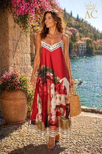 [201886] Robe soleil Olov pontevecchio avec texte rayé