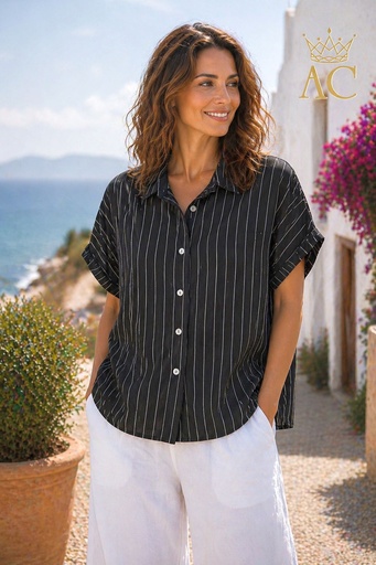 [201948] Blouse Oliana nm100 tennis ligne lin viscose