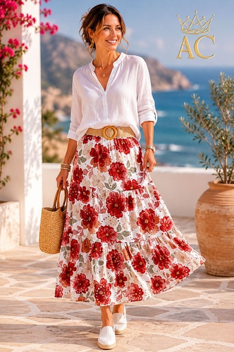 [202174] Skirt od white