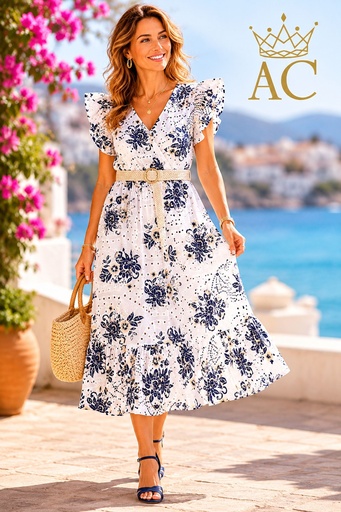 [202177] Orpa nm100 ajour jupe cloche florale brodée et ourlet perlé