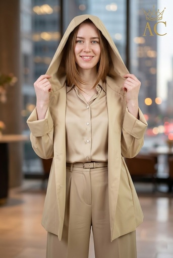 [202305] Ted Raincoat with Hood, 4 Buttons, and 2 Side Pockets