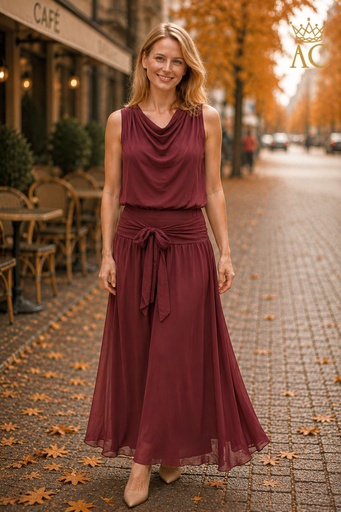 [202353] Silk bell-shaped skirt, Pavel nm100, double-layer viscose jersey waistband