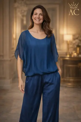 [202358] Chemisier en soie Philipp nm98, col ouvert, manches chauve-souris, taille froncée, en jersey de viscose