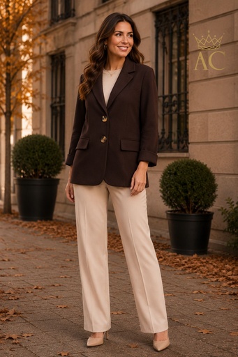 [202438] Blazer Tymo nm65, col à revers, 2 pattes décoratives, 2 boutons
