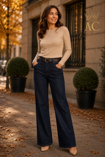 [202439] Broek Tesse nm98 rechte pijp hoge taille met medium riem