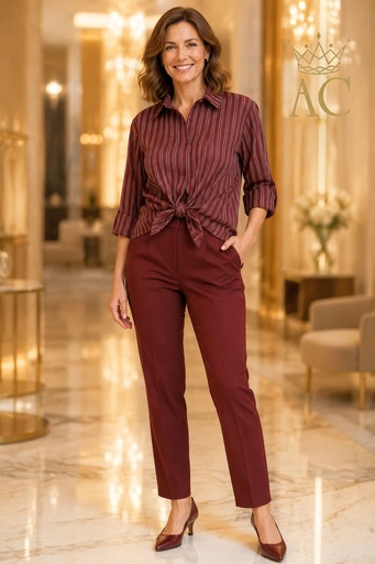 [202533] Vos nm70 Blouse with Lined Collar in Nacré, Fully Buttoned